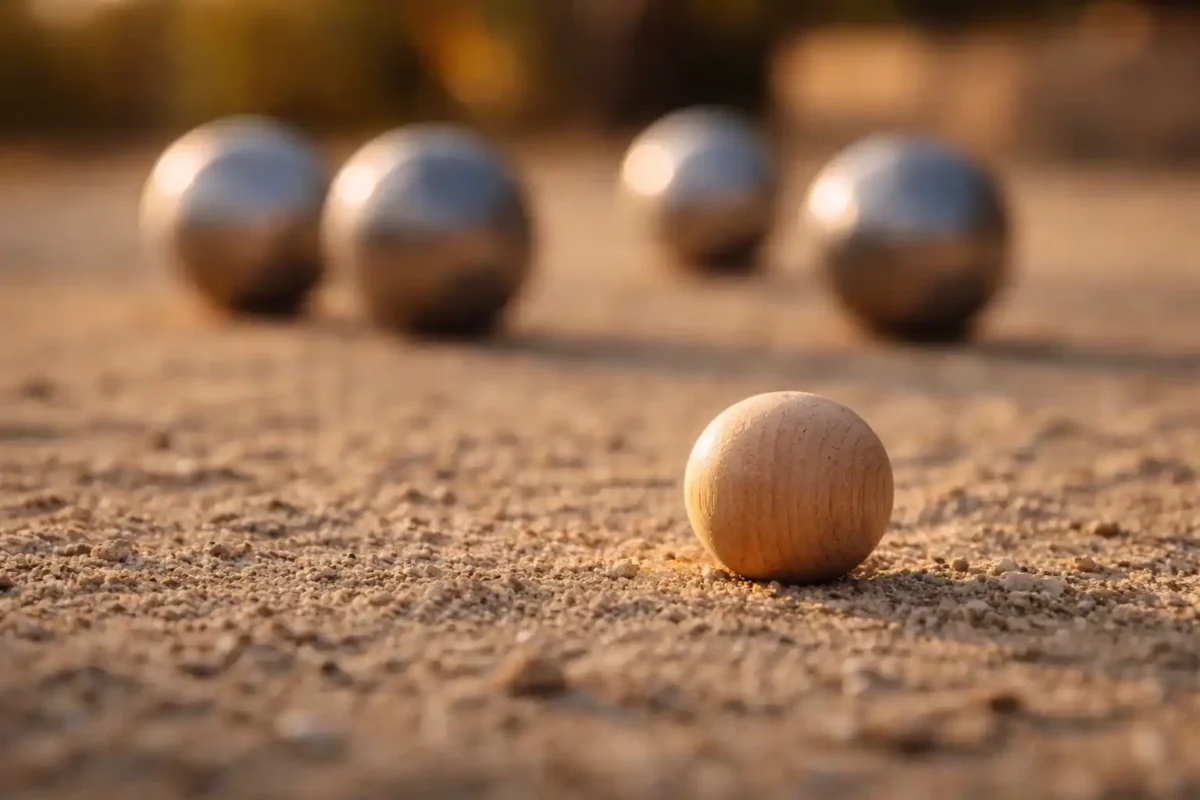 Cochonnet-sur-le-terrain-de-pétanque (1) bouchon pétanque