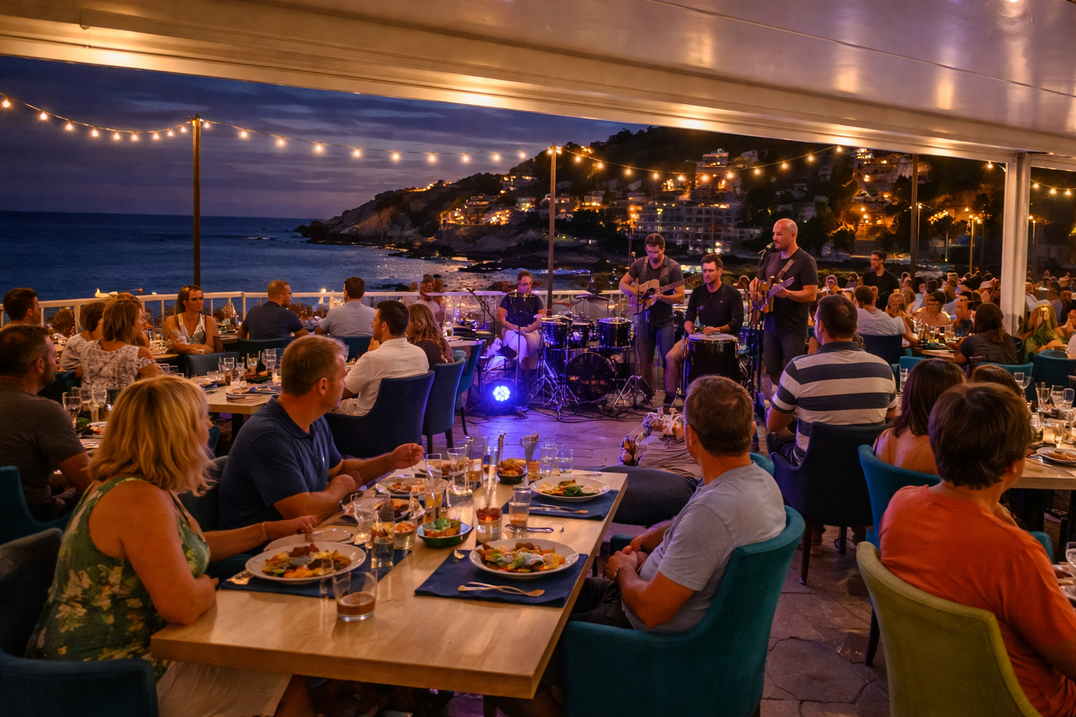 Auberge du Mérou soirée face à la mer